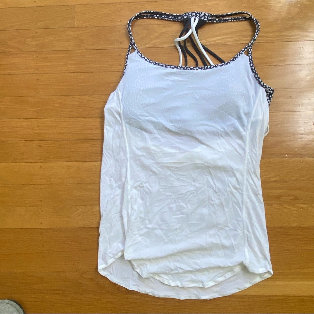 White Lululemon Low-Back Tank Top (Size 6)